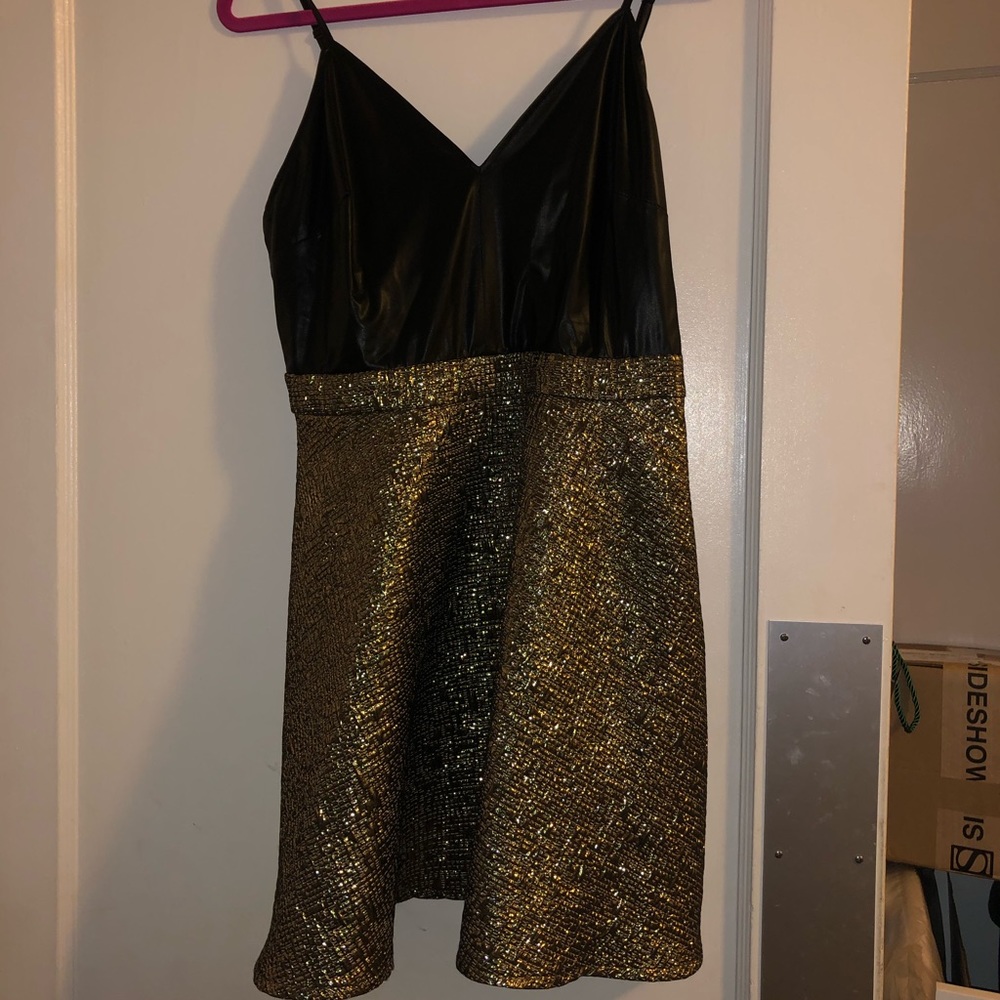 Gorgeous Leather and Gold Dress
